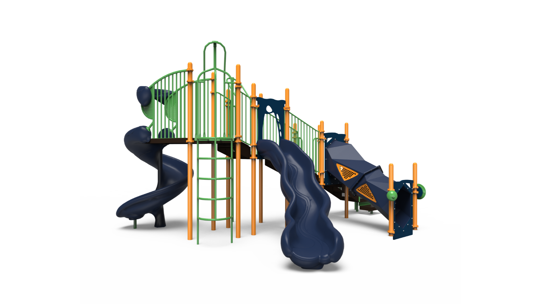 Challengers playground 350-2245 school-age structure with slides and climbing elements