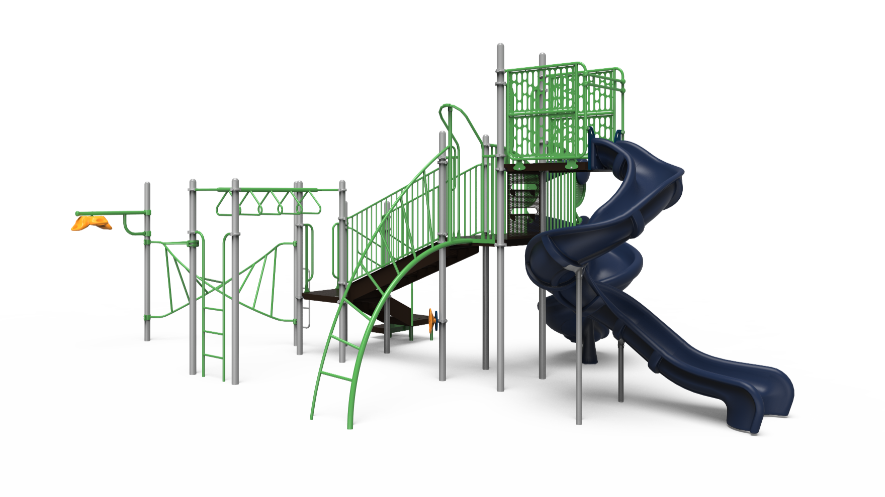 350-2266 school-age – A vibrant outdoor playground set, model 350-2266, designed for school-age children with slides and climbing features.