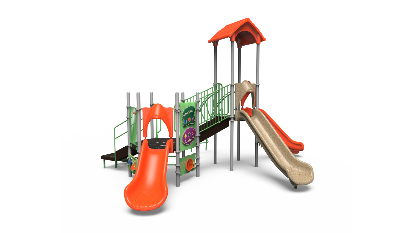 challengers playground 350-2531 – The 350-2531 Challengers Playground early childhood play structure with slides and climbing elements.