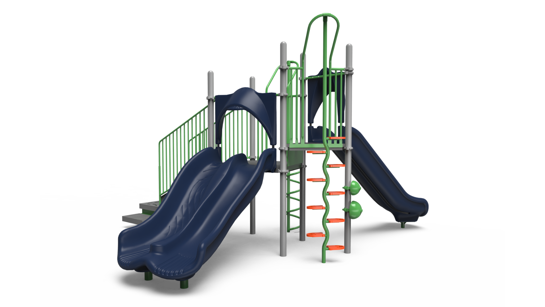 challengers playground 350-2634 early – A vibrant outdoor Challengers playground 350-2634 set with multiple slides, climbing walls, and activity panels for early childhood fun.