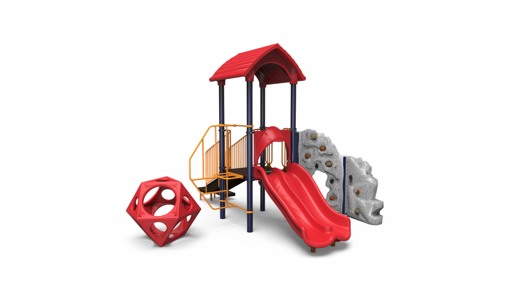 challengers playground 500-2530 – The 500-2530 school-age playground set with slides and climbing features for children.