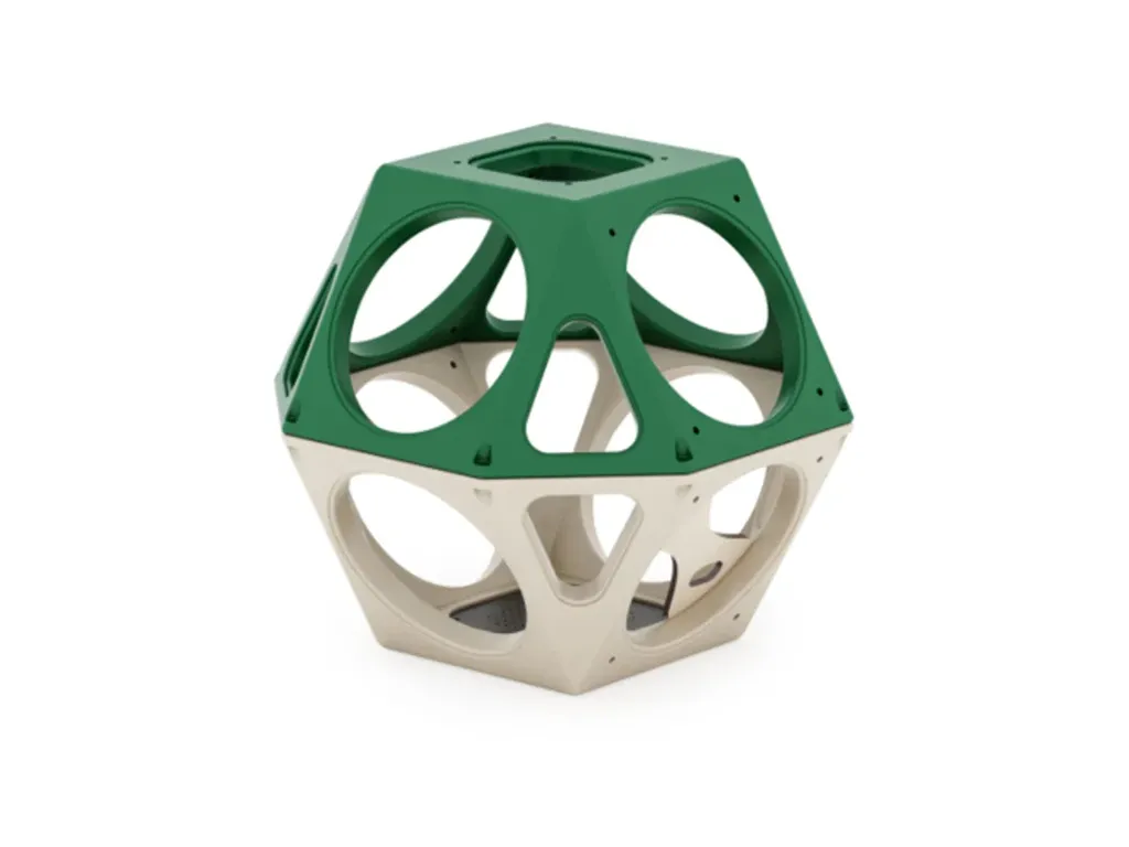 A vibrant Qubest playground climber with a geometric design, perfect for active kids aged 5-12.