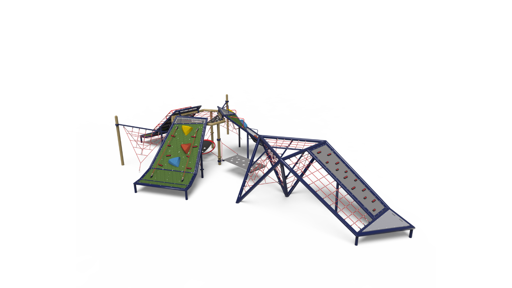 Vibrant hill-2525 school-age playground set with slides and climbing structures for children.