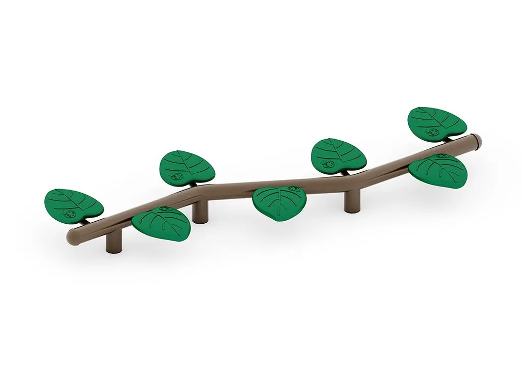 Nature-themed leaf balance steps balance balance for children's playground fun.