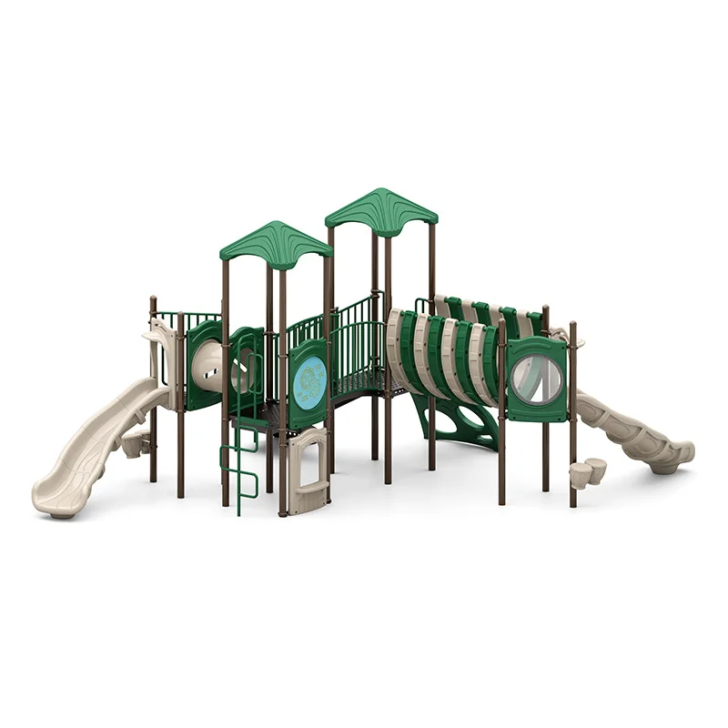 Vibrant Twisted Vines commercial playground structure with slides and climbers for young children.