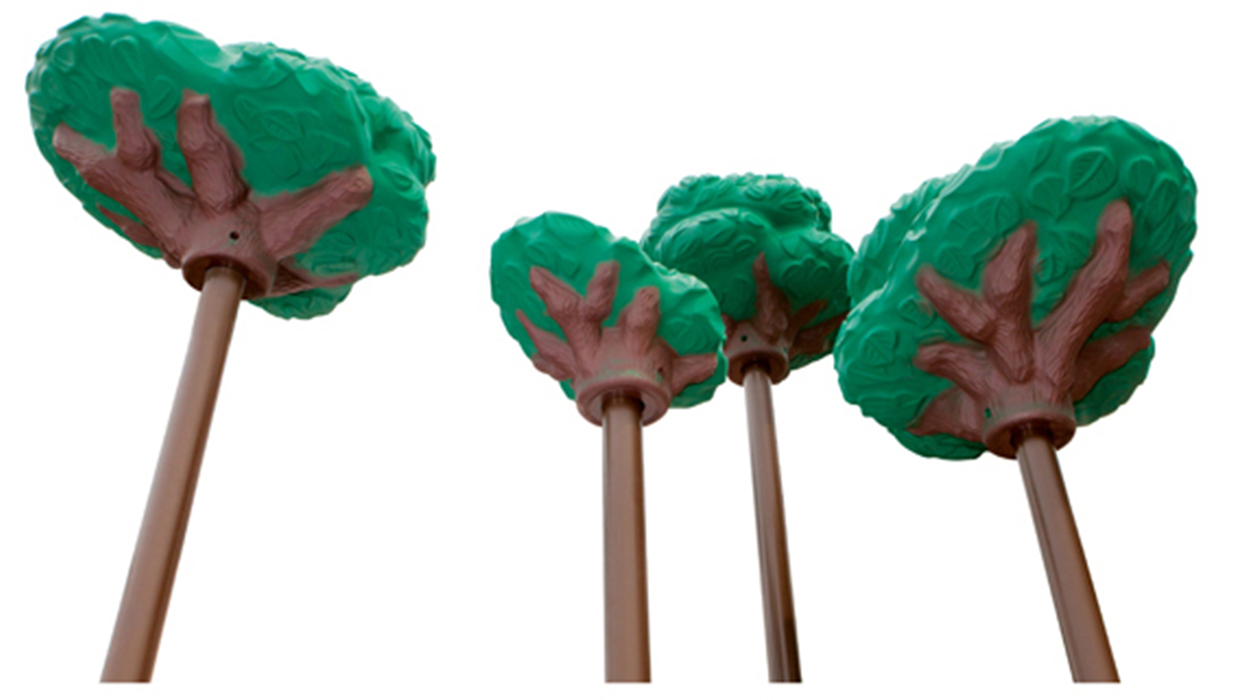 large tree topper school – A vibrant green large tree topper for a school playground with a nature theme.