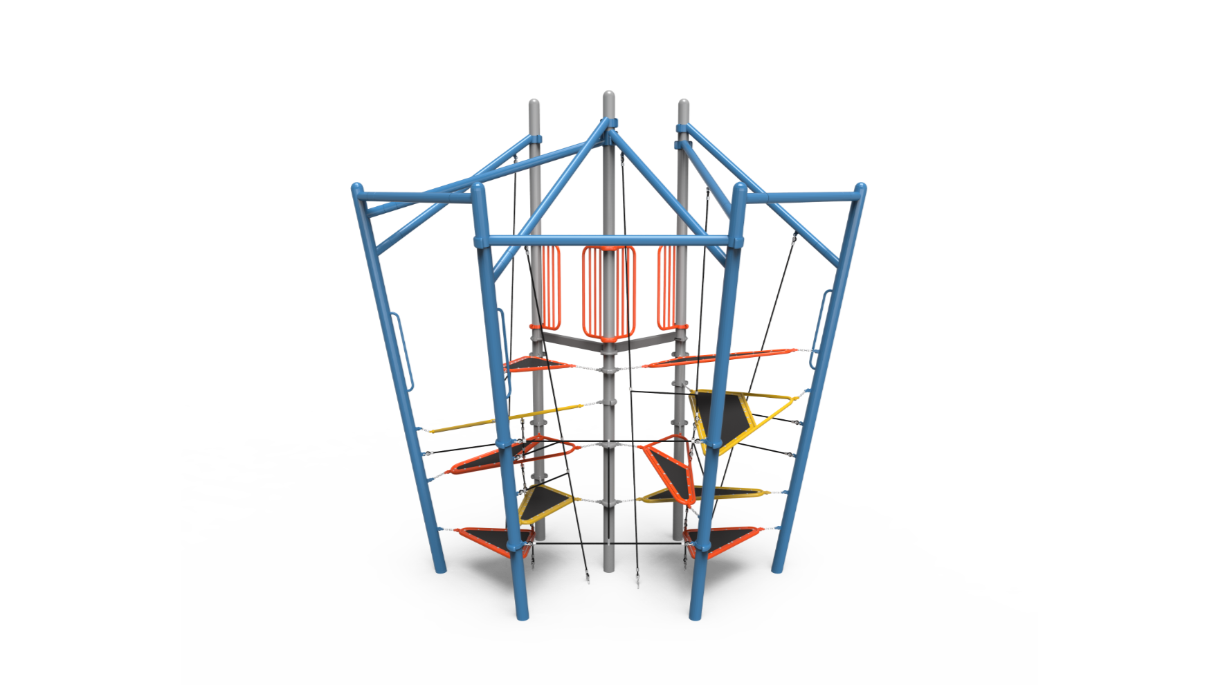 dynamic terrace double school-age – Dynamic Terrace Double ZZPM6090 playground equipment with shifting platforms for school-age children