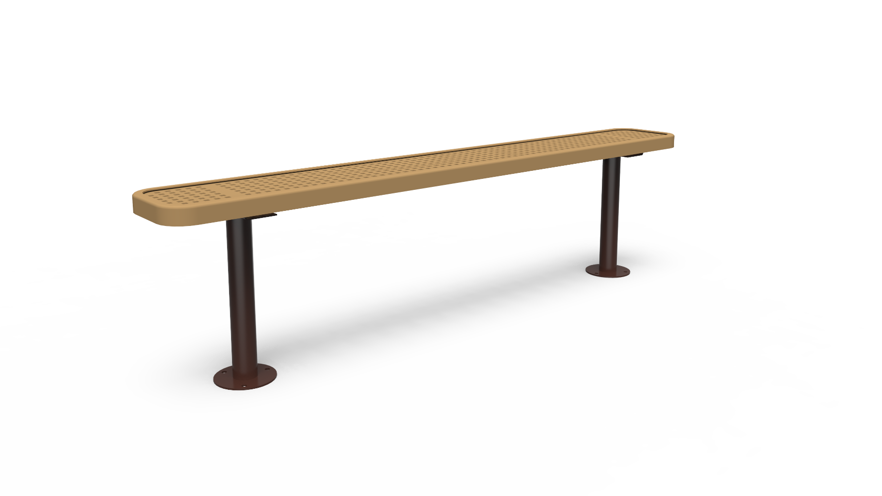 Perforated backless bench 6 site mount installation
