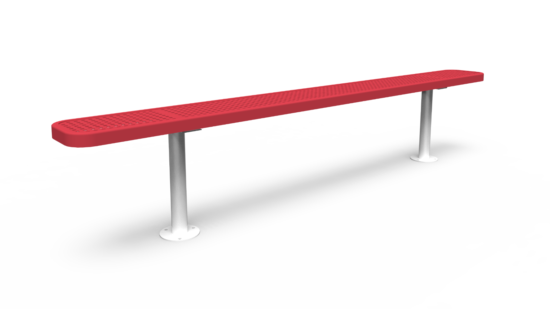 perforated backless bench 8 site – Perforated Backless Bench 8' (2,44m) Surface Mount for public site use