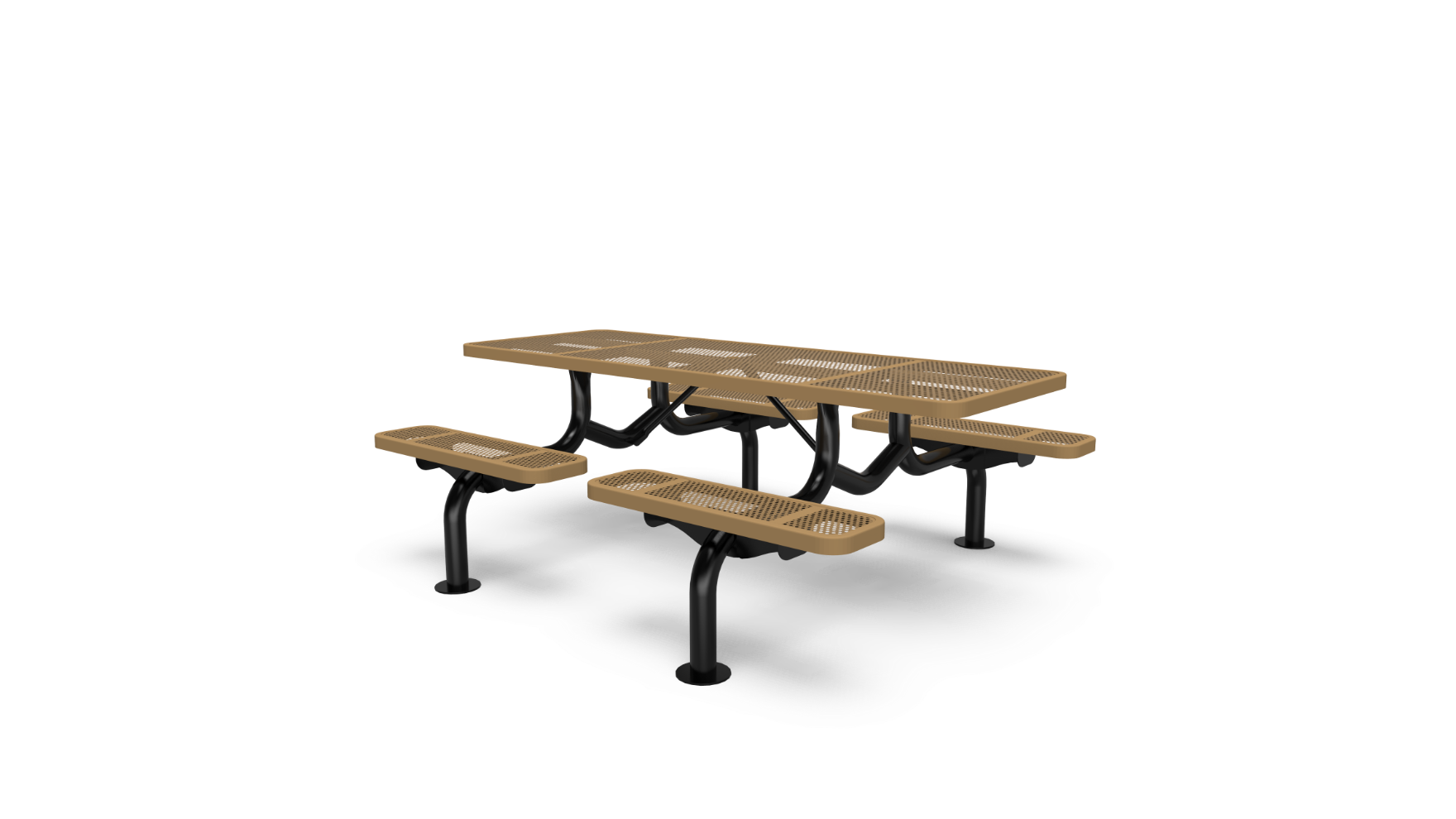 Perforated individual seat table 7' (2.13m) in portable or surface mount style.