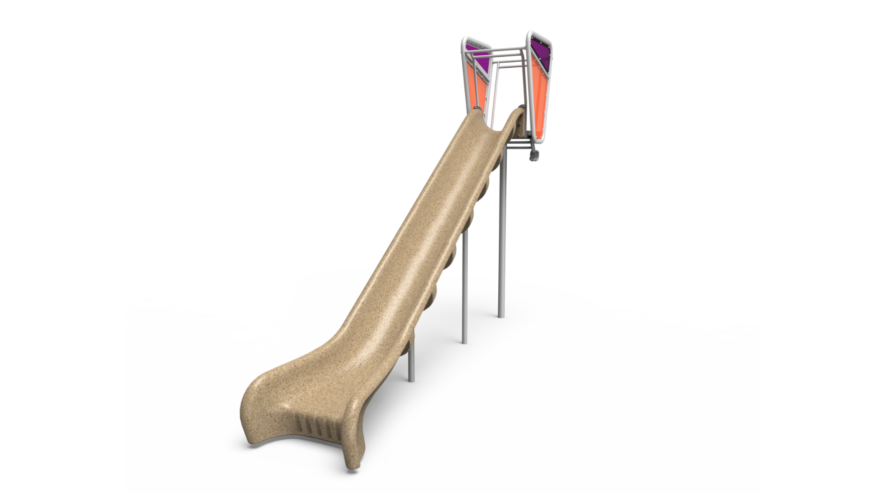 dynamic descent slide entranceexit – Children playing on a dynamic descent slide entrance/exit with a net entry.