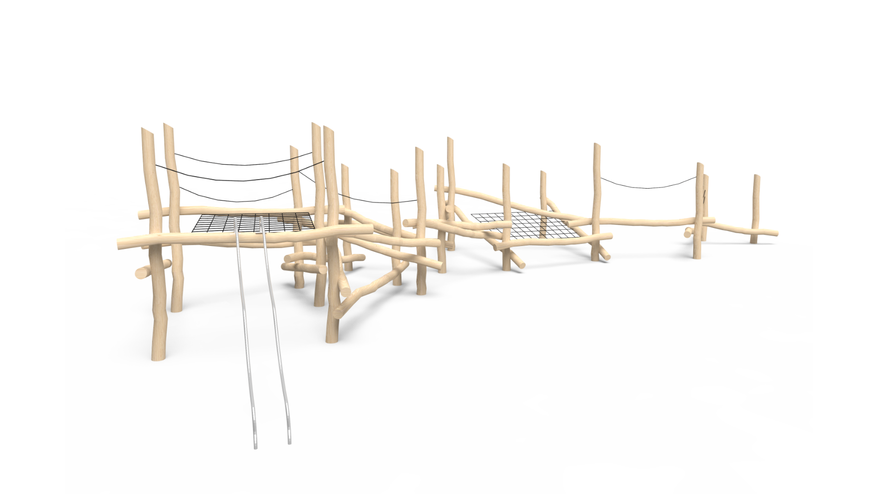 Grand Junction Timber Stacks playground made from natural black locust logs