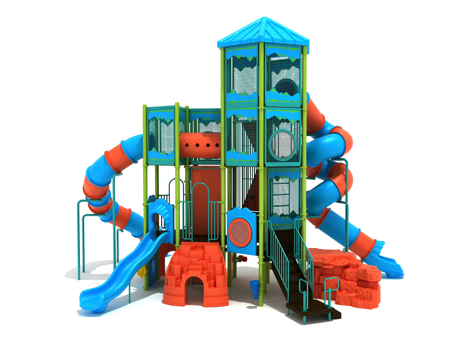 CN Tower Summit commercial playground structure with slides and climbers