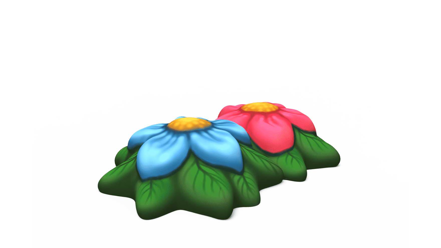 A vibrant flower set climber for children, made of GFRP, installed in a playground.