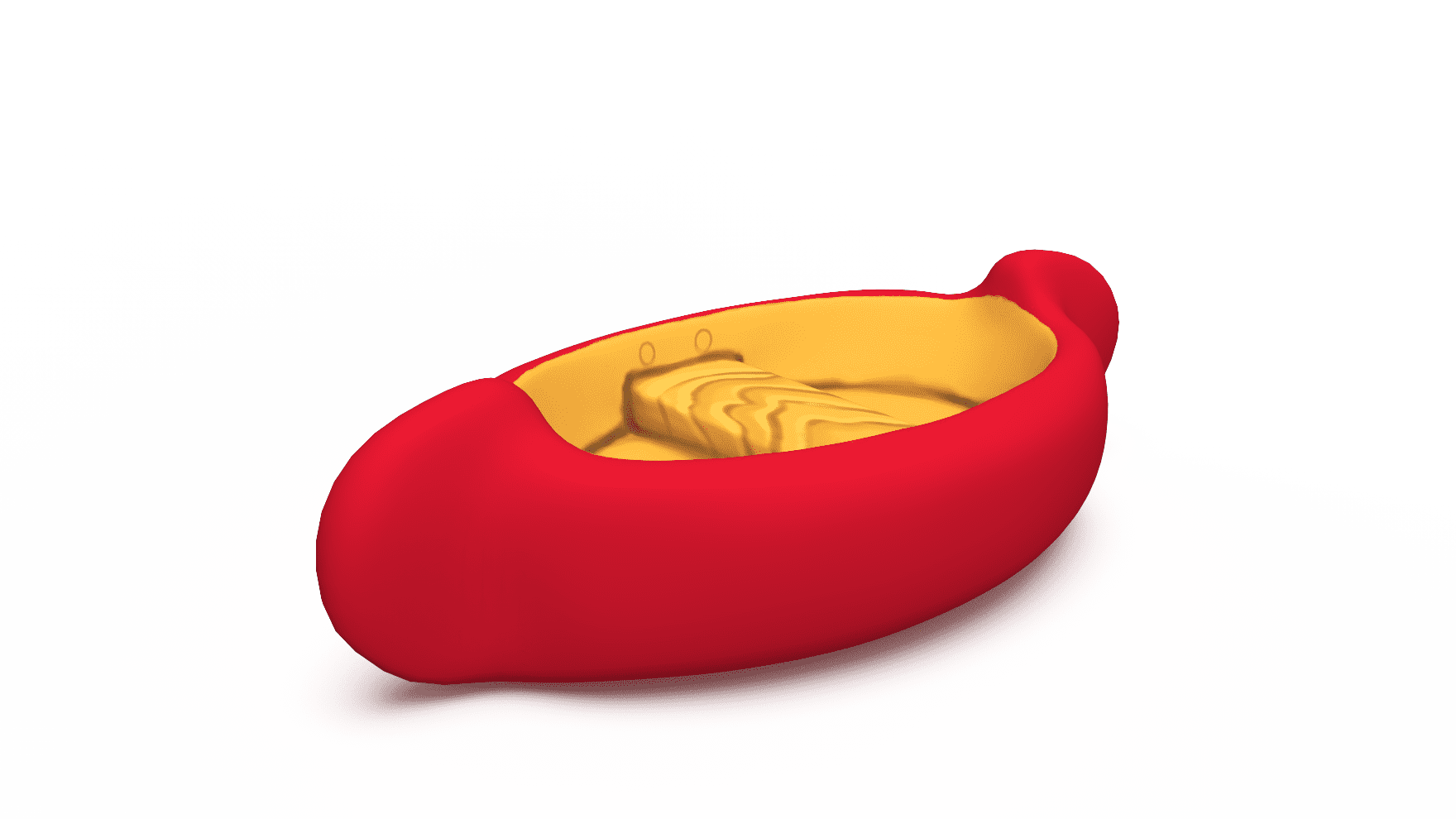 A vibrant yellow canoe climber sculpture on a playground, designed for children to climb and play.